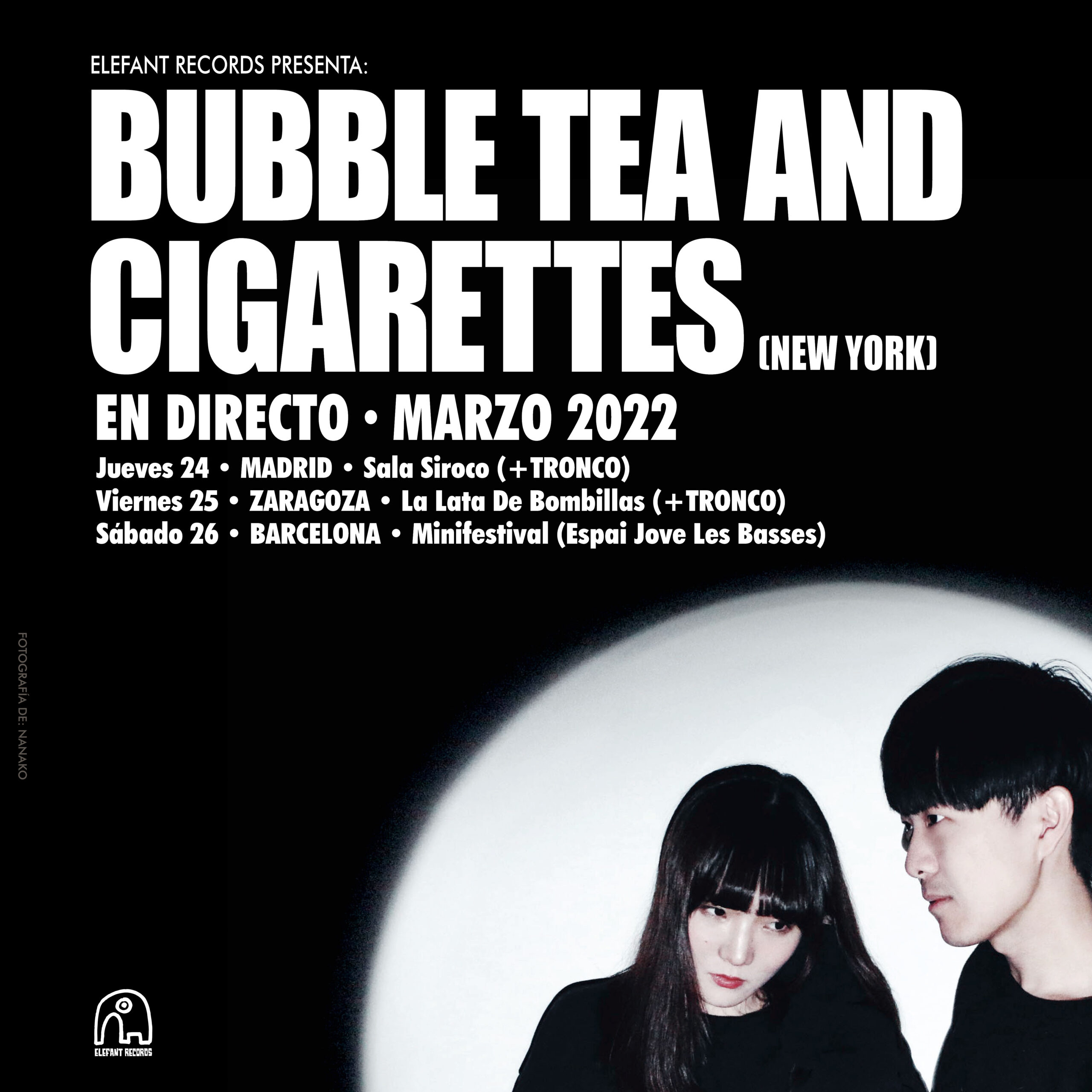 Imagen destacada de noticia: BUBBLE TEA AND CIGARETTES sus conciertos en MADRID, ZARAGOZA y BARCELONA